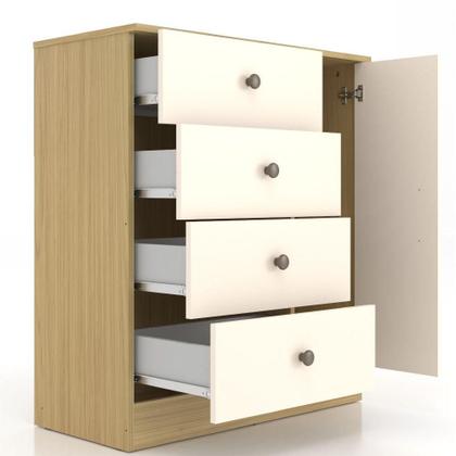 Imagem de Cômoda Móveis Sul 4839 Lisboa 4 Gavetas 1 Porta 91,5x80x39cm