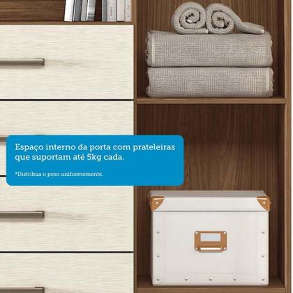 Imagem de Cômoda Multiuso 1 Porta 6 Gavetas Com Pés Marabá Santos Andirá Jatoba/areia