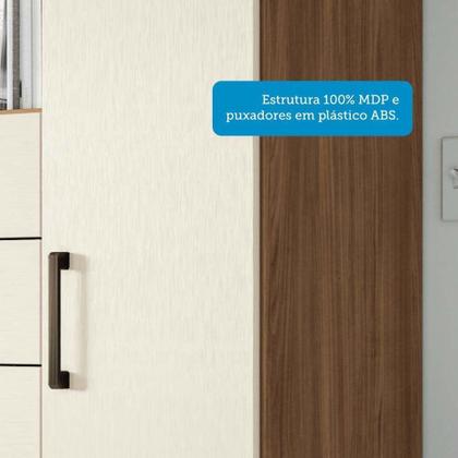 Imagem de Cômoda Multiuso 1 Porta 6 Gavetas Com Pés Marabá Santos Andirá Jatoba/areia