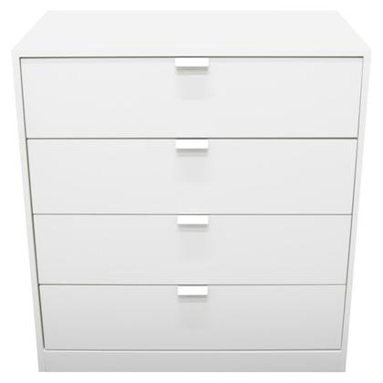 Imagem de Cômoda Multiuso Com 4 Gavetas 100 Mdf Sapateira Ou Guarda Roupas Branco