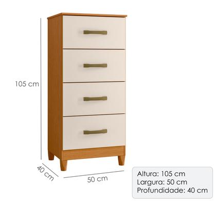 Imagem de Cômoda Multiuso Organizadora Quarto Mobi com 4 Gavetas