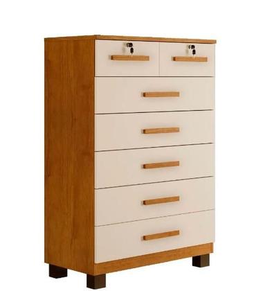 Imagem de Cômoda New Barcelona 7 Gavetas Benetil Móveis - Cinamomo/Off