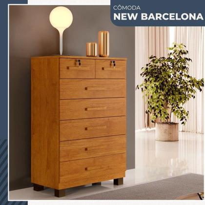 Imagem de Cômoda New Barcelona 7 Gavetas Com Chave Cinamomo - Benetil