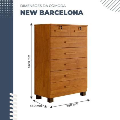 Imagem de Cômoda New Barcelona 7 Gavetas Com Chave Cinamomo - Benetil