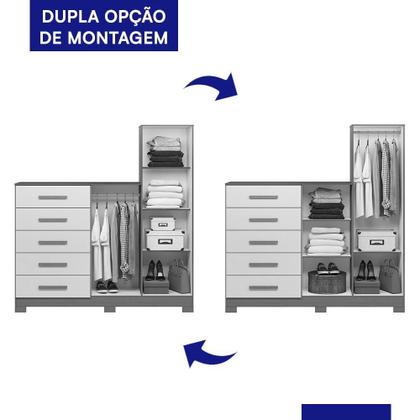 Imagem de Cômoda New Master com Espelho, 2 Portas e 5 Gavetas - Móveis Albatroz