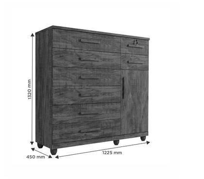 Imagem de Cômoda New Vitória 8 Gavetas 1 Porta Benetil Móveis - Cinamomo