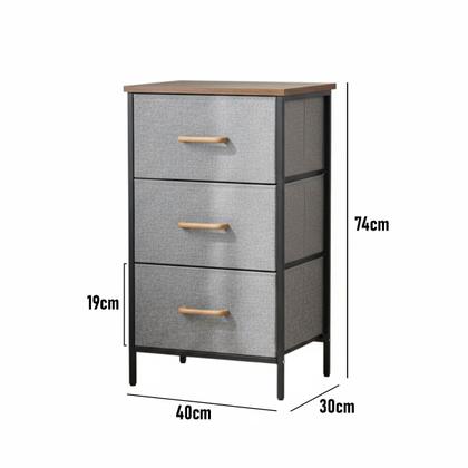 Imagem de Comoda Organizador Armario 3 Gavetas Porta Objetos Roupa Livro Sapato Quarto Sala Casa Closet Banheiro