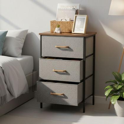 Imagem de Comoda Organizador Armario 3 Gavetas Porta Objetos Roupa Livro Sapato Quarto Sala Casa Closet Banheiro
