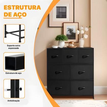 Imagem de Cômoda organizadora Decoteam com 7 Gavetas Multiuso