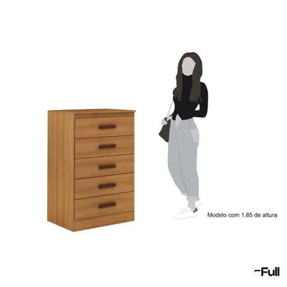 Imagem de Cômoda Organizadora Grande 5 Gavetas Quarto Casal Cinamomo
