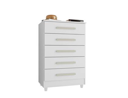 Imagem de Cômoda Organizadora Multiuso Paola Para Quarto 5 Gavetas