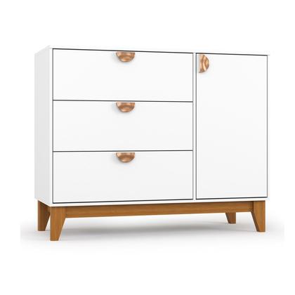 Imagem de Cômoda para Quarto 1 Porta 3 Gavetas Magia Branco