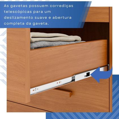 Imagem de Cômoda para Quarto 1 Portas 4 Gavetas Pérola Expresso Móveis