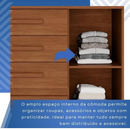 Imagem de Cômoda para Quarto 1 Portas 4 Gavetas Pérola Expresso Móveis