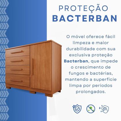 Imagem de Cômoda para Quarto 1 Portas 4 Gavetas Pérola Expresso Móveis
