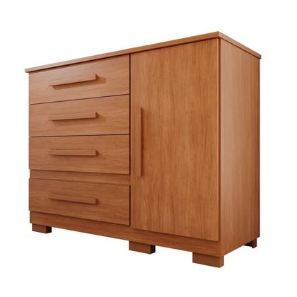Imagem de Cômoda para Quarto 1 Portas 4 Gavetas Pérola Expresso Móveis