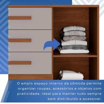 Imagem de Cômoda para Quarto 1 Portas 4 Gavetas Pérola Expresso Móveis