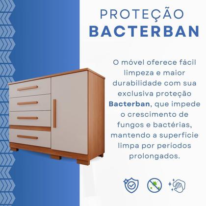 Imagem de Cômoda para Quarto 1 Portas 4 Gavetas Pérola Expresso Móveis