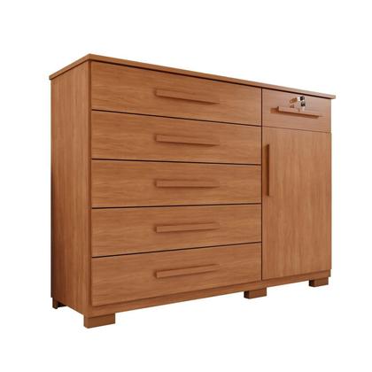 Imagem de Cômoda para Quarto 1 Portas 6 Gavetas Jade Expresso Móveis