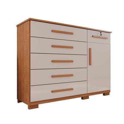 Imagem de Cômoda para Quarto 1 Portas 6 Gavetas Jade Expresso Móveis