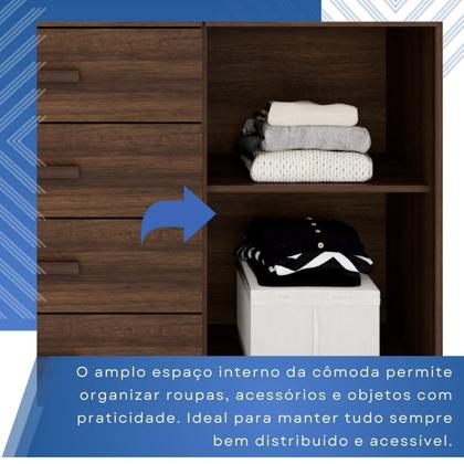 Imagem de Cômoda para Quarto 1 Portas 6 Gavetas Jade Expresso Móveis