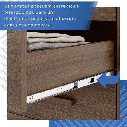 Imagem de Cômoda para Quarto 1 Portas 6 Gavetas Jade Expresso Móveis