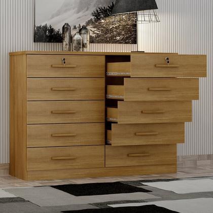Imagem de Cômoda para Quarto 10 Gavetas Genova Marrom/Cumaru