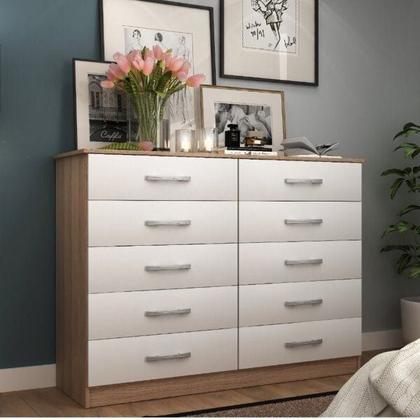 Imagem de Cômoda para Quarto 10 Gavetas Premium Branco e Demolição Yescasa