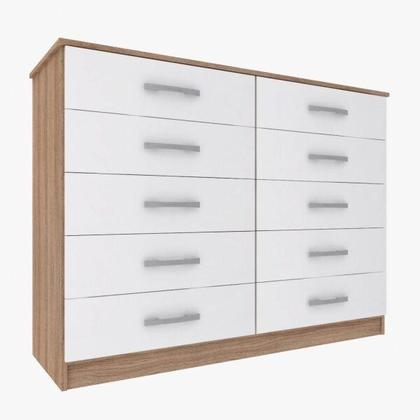 Imagem de Cômoda para Quarto 10 Gavetas Premium Branco e Demolição Yescasa