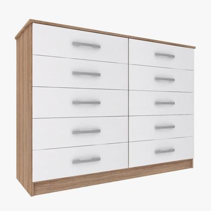 Imagem de Cômoda para Quarto 10 Gavetas Premium Marbela Branco