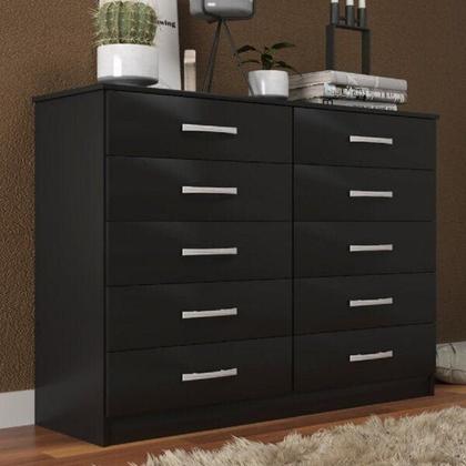 Imagem de Cômoda para Quarto 10 Gavetas Premium Preto Yescasa