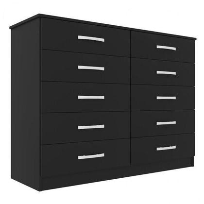 Imagem de Cômoda para Quarto 10 Gavetas Premium Preto Yescasa