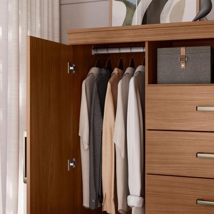 Imagem de Cômoda para Quarto 2 Portas 4 Gavetas 1 Nicho Master