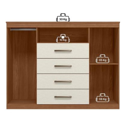 Imagem de Cômoda para Quarto 2 Portas 4 Gavetas 1 Nicho Master