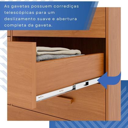 Imagem de Cômoda para Quarto 2 Portas 8 Gavetas Esmeralda Expresso Móveis