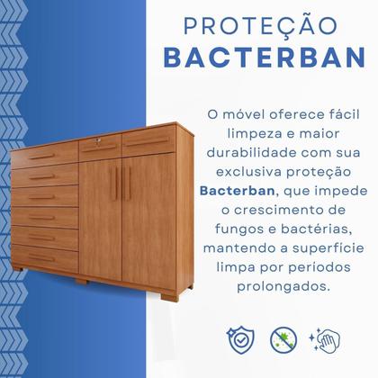 Imagem de Cômoda para Quarto 2 Portas 8 Gavetas Esmeralda Expresso Móveis