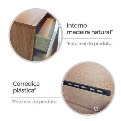 Imagem de Cômoda para Quarto 5 Gavetas Aruba Bege/Cinamomo/Off White
