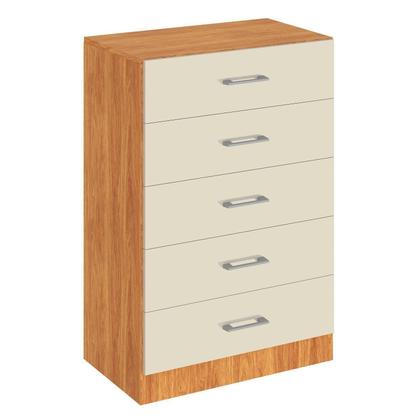 Imagem de Cômoda para Quarto 5 Gavetas Aruba Bege/Cinamomo/Off White