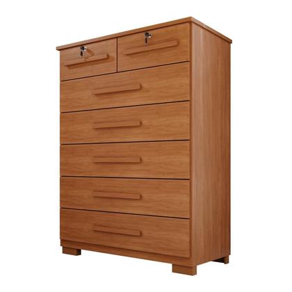 Imagem de Cômoda para Quarto 7 Gavetas Topázio Expresso Móveis Marrom/Cinamomo