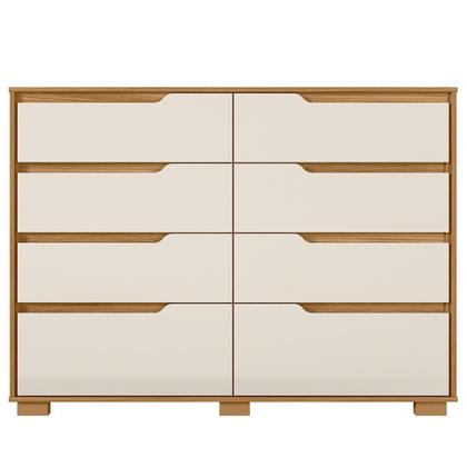 Imagem de Cômoda para Quarto 8 Gavetas 147cm Georgia Marrom/Freijó/Off White