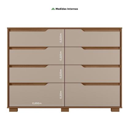 Imagem de Cômoda para Quarto 8 Gavetas 147cm Georgia
