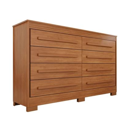 Imagem de Cômoda para Quarto 8 Gavetas Diamante Espresso Móveis Marrom/Cinamomo