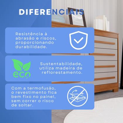 Imagem de Cômoda para Quarto 8 Gavetas Diamante Espresso Móveis