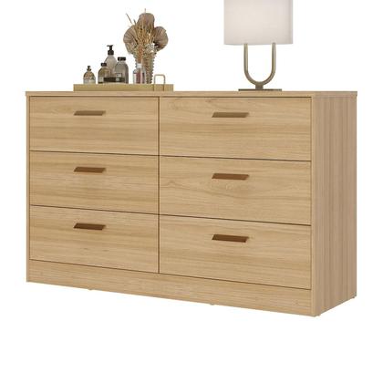 Imagem de Cômoda para Quarto Casal 140cm x 86cm com 6 Gavetas 100% MDF