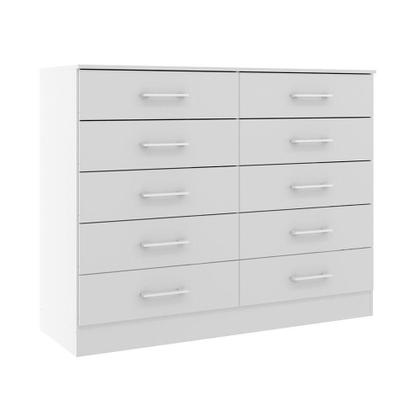 Imagem de Cômoda Para Quarto Casal Organizadora Com 10 Gavetas Menu Móveis Branco