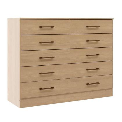 Imagem de Cômoda Para Quarto Casal Organizadora Com 10 Gavetas Menu Móveis Carvalho