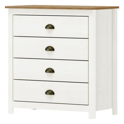 Imagem de Cômoda Para Quarto Closet 4 Gavetas Madeira Maciça Mazzaro F06 Branco Freijó - Lyam Decor