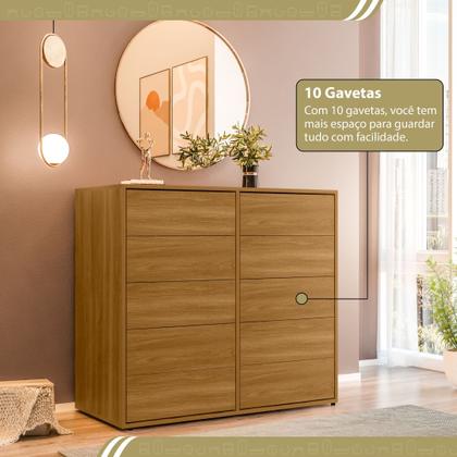Imagem de Cômoda para Quarto com 10 Gavetas Melinda