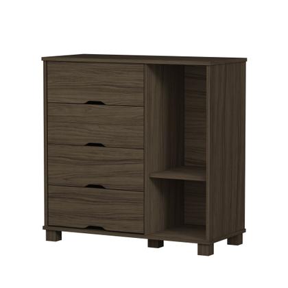 Imagem de Cômoda Para Quarto Com 4 Gavetas 1 Porta Sapateira Estilo Retro Com Design Moderna Linha Bela