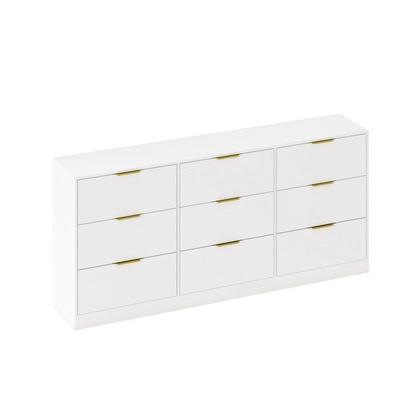 Imagem de Cômoda para Quarto com 9 Gavetas 200 cm X 90 cm Sun Yescasa Branco